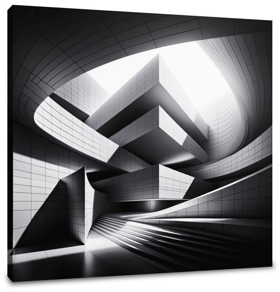 Modern Mirage: Light and Structure Canvas