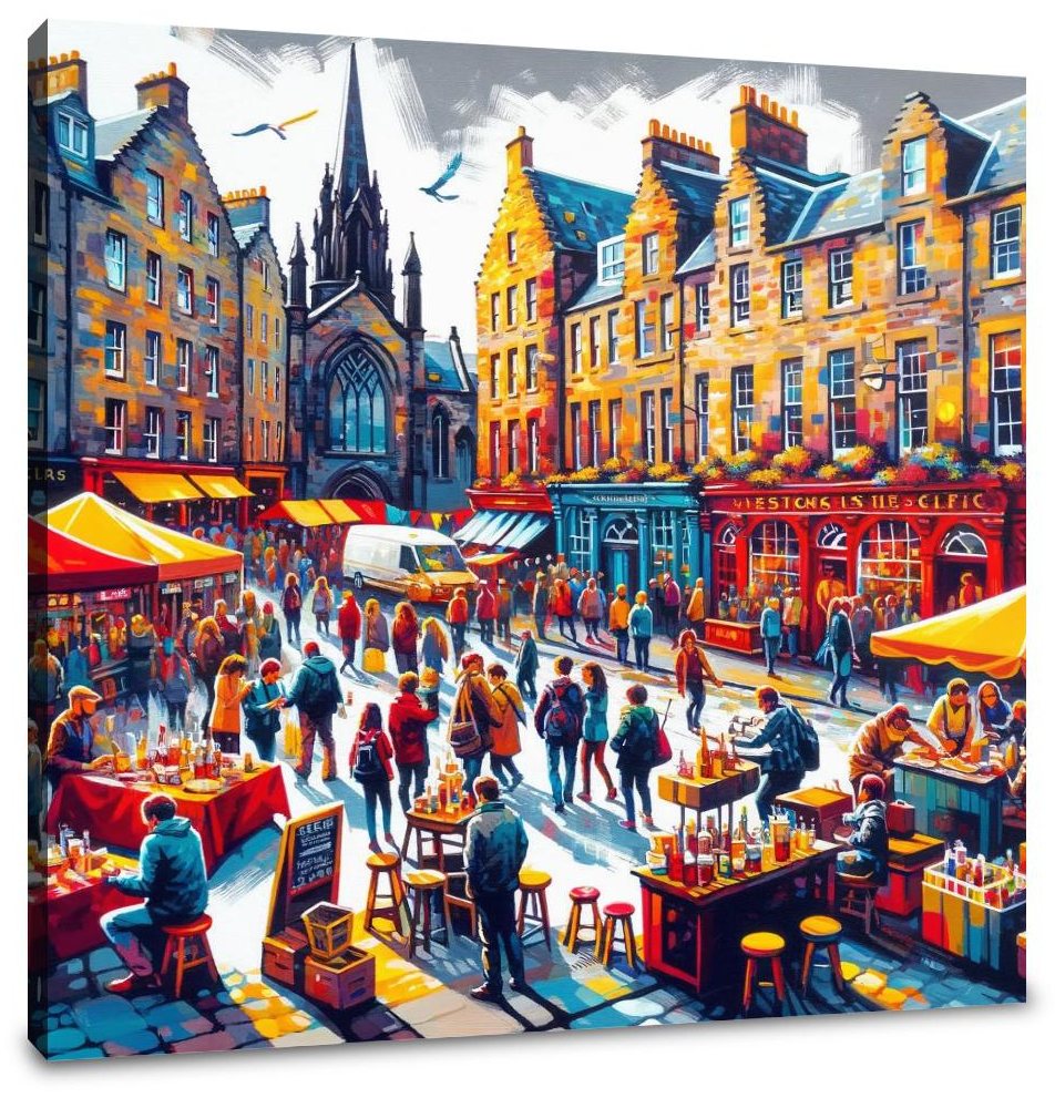 Edinburgh Grassmarket Vibrance Canvas