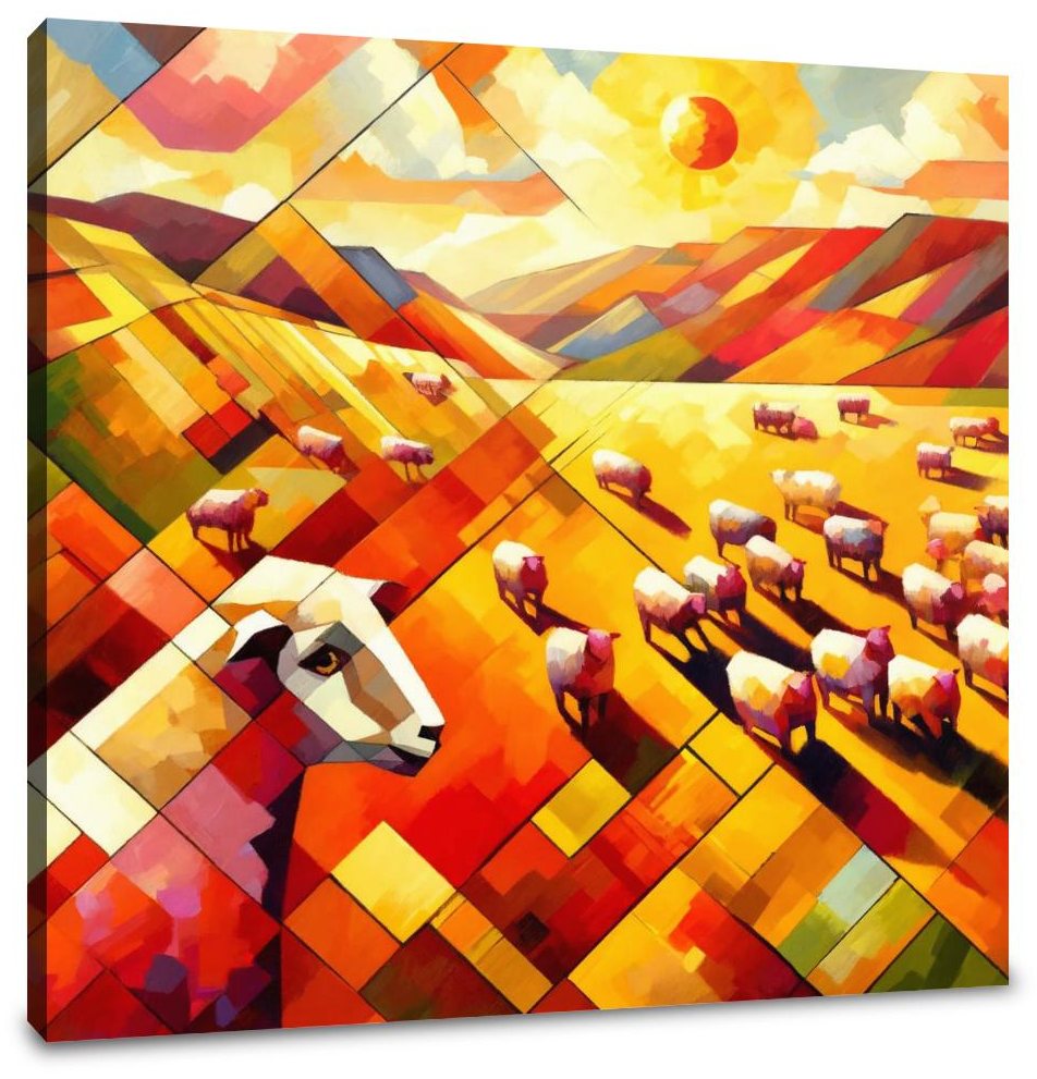 Midday Mosaic Sheep Canvas