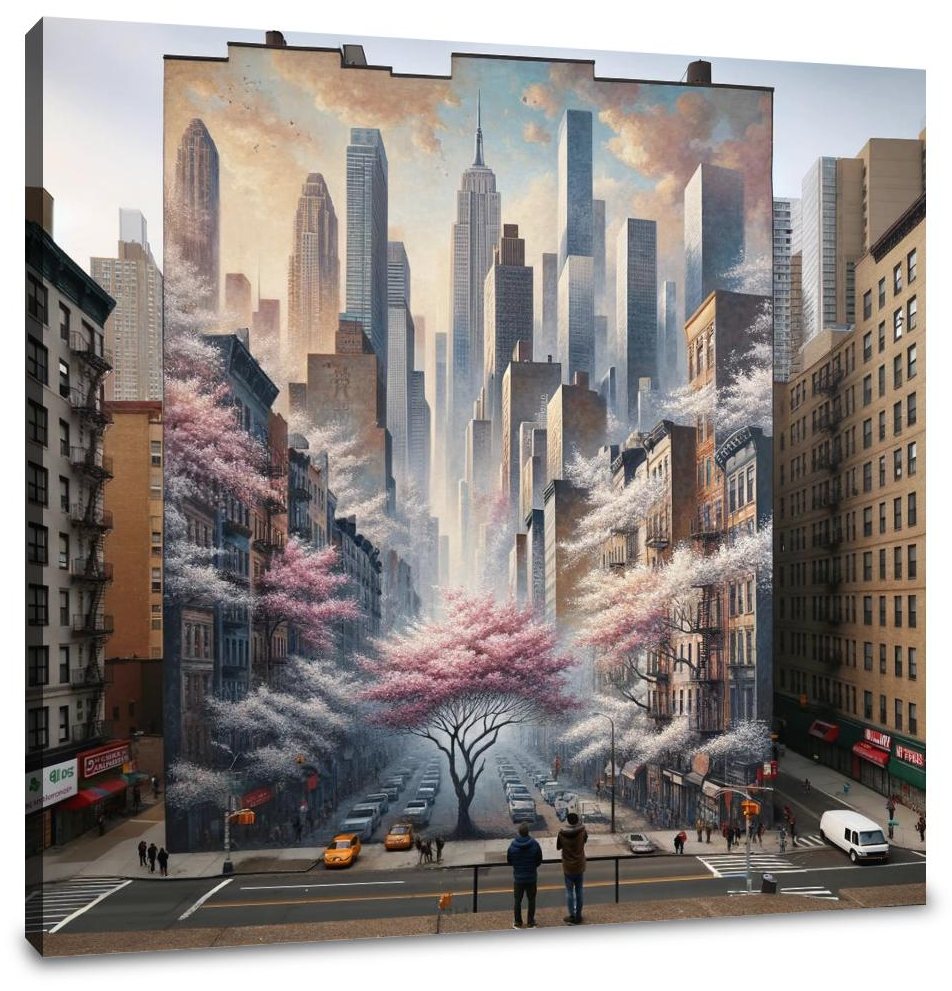 Skyline Blossoms Canvas