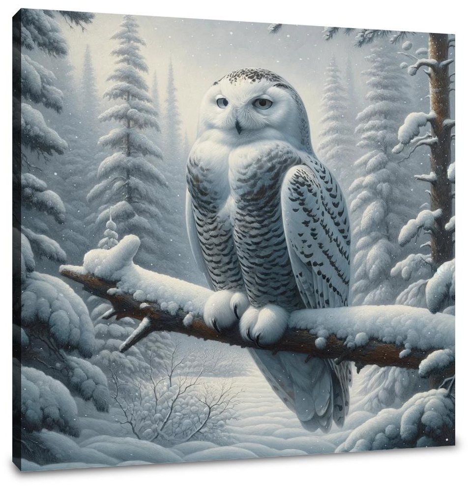 Winter Owl Solitude Canvas