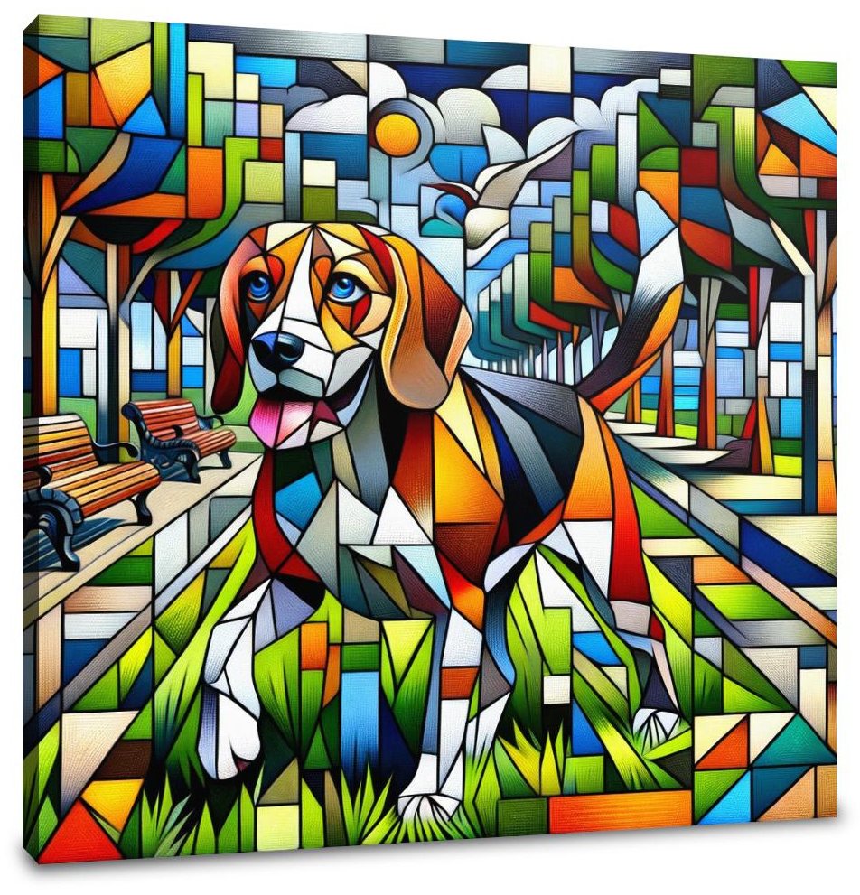 Cubist Canine Canvas