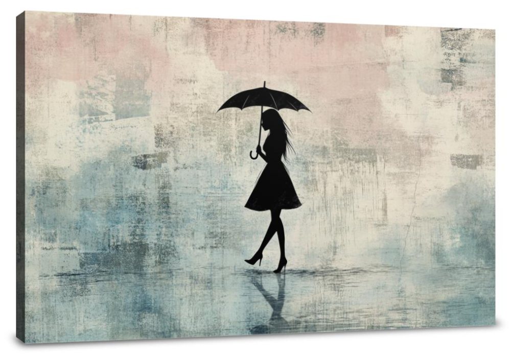 Woman with Umbrella Canvas
