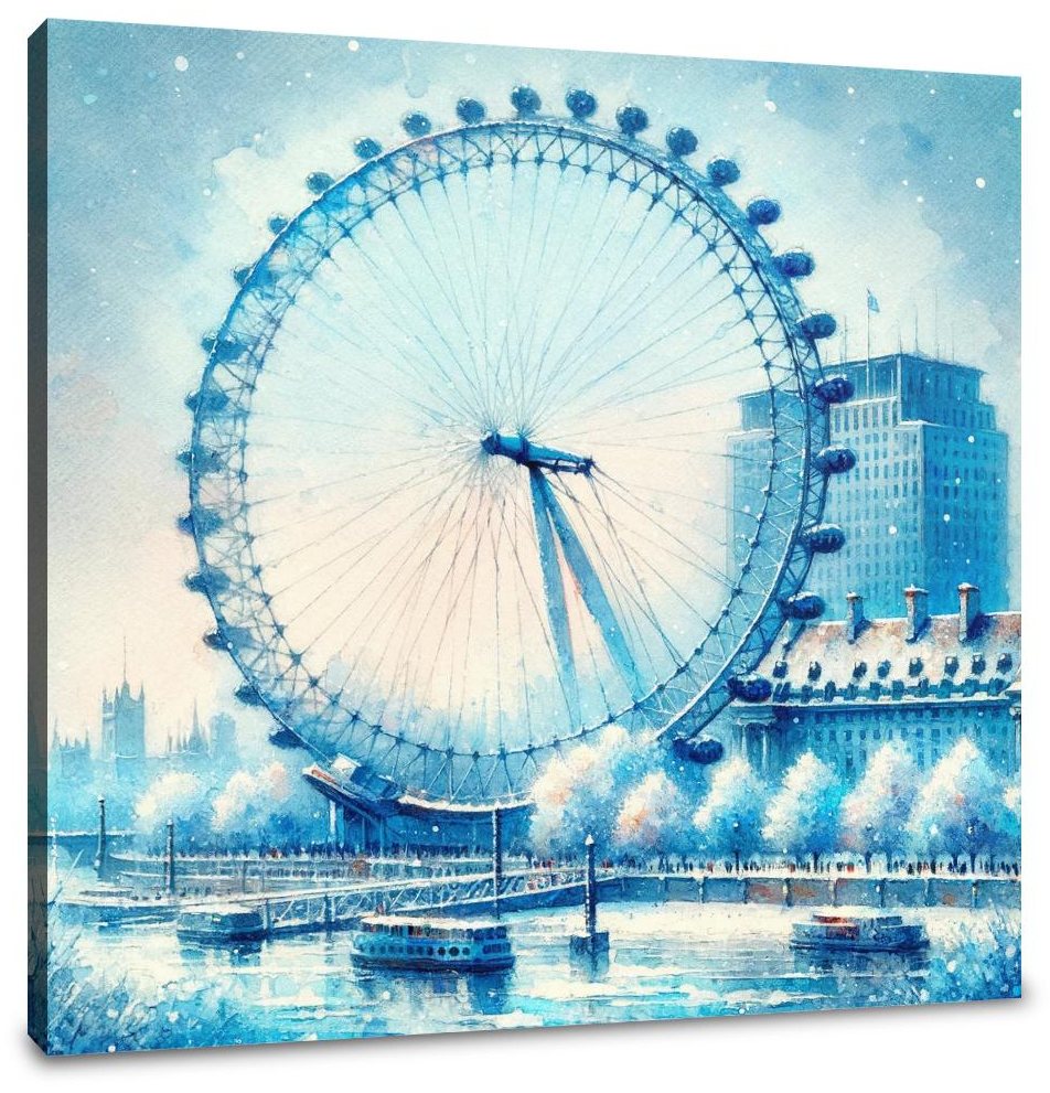 Winter's Gaze London Eye Canvas