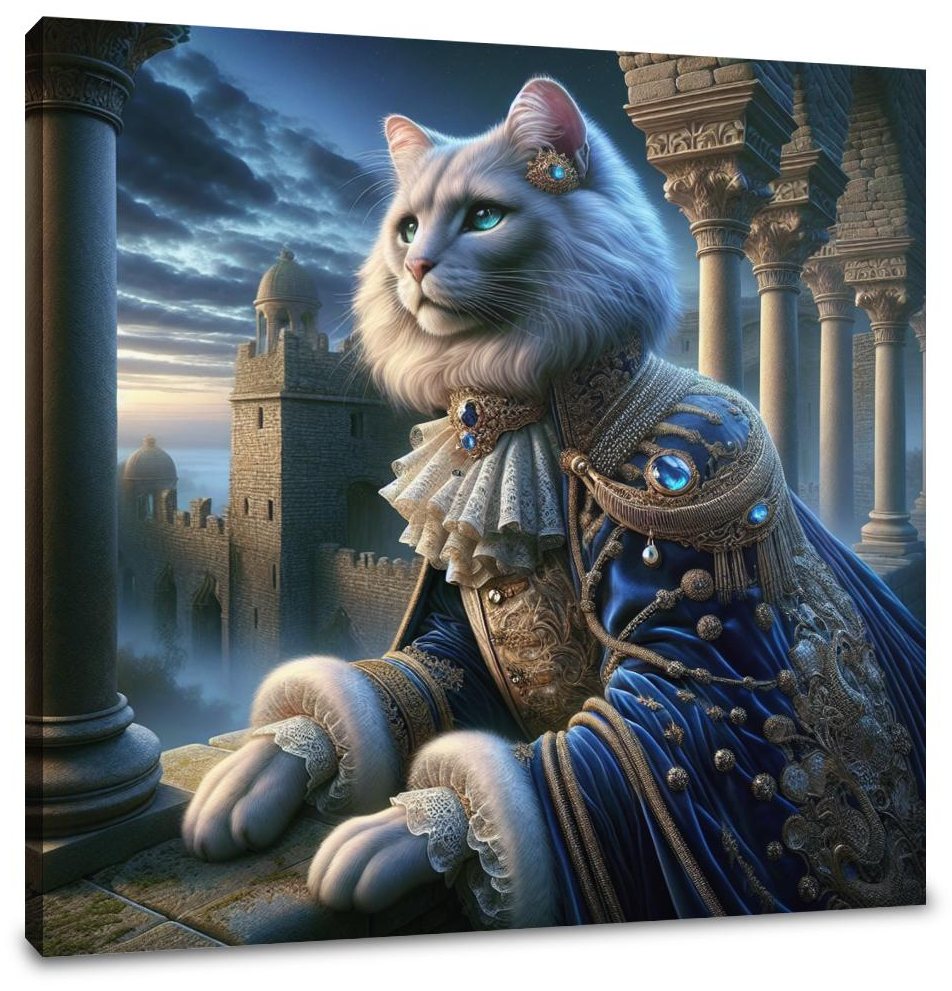 Royal Feline Twilight Canvas