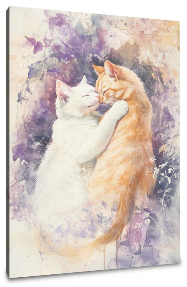 Feline Love on Canvas
