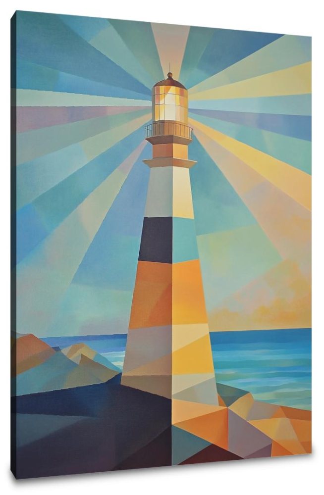 Geometric Lighthouse Canvas