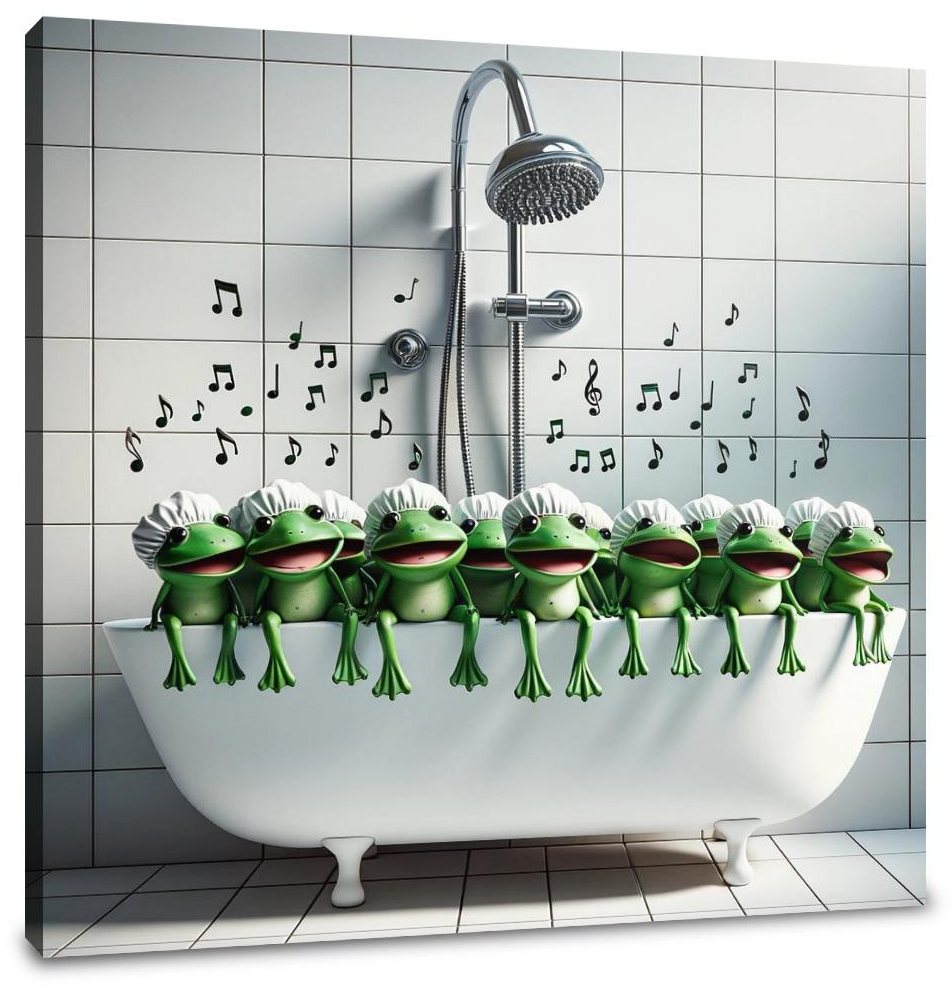 Frog Choir in the Shower Canvas