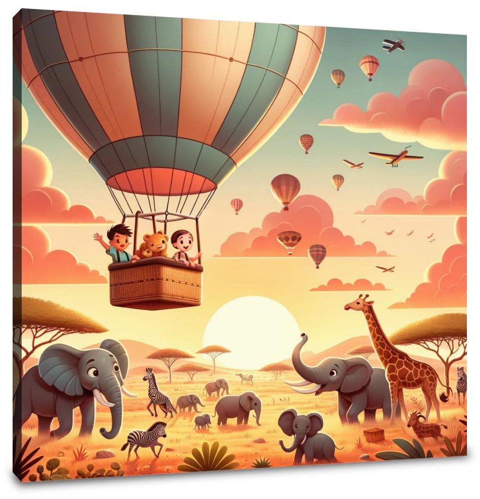 Safari Balloon Adventure Canvas