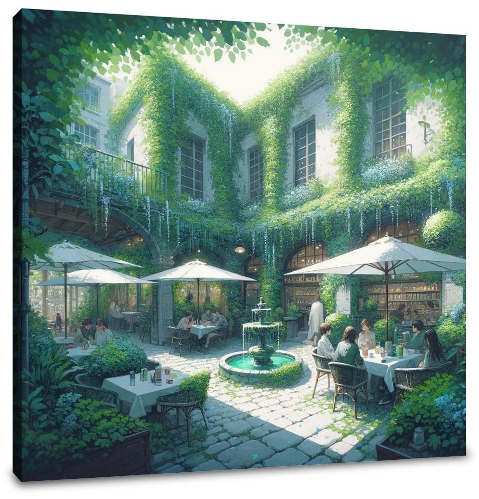Secluded Summer Courtyard Canvas