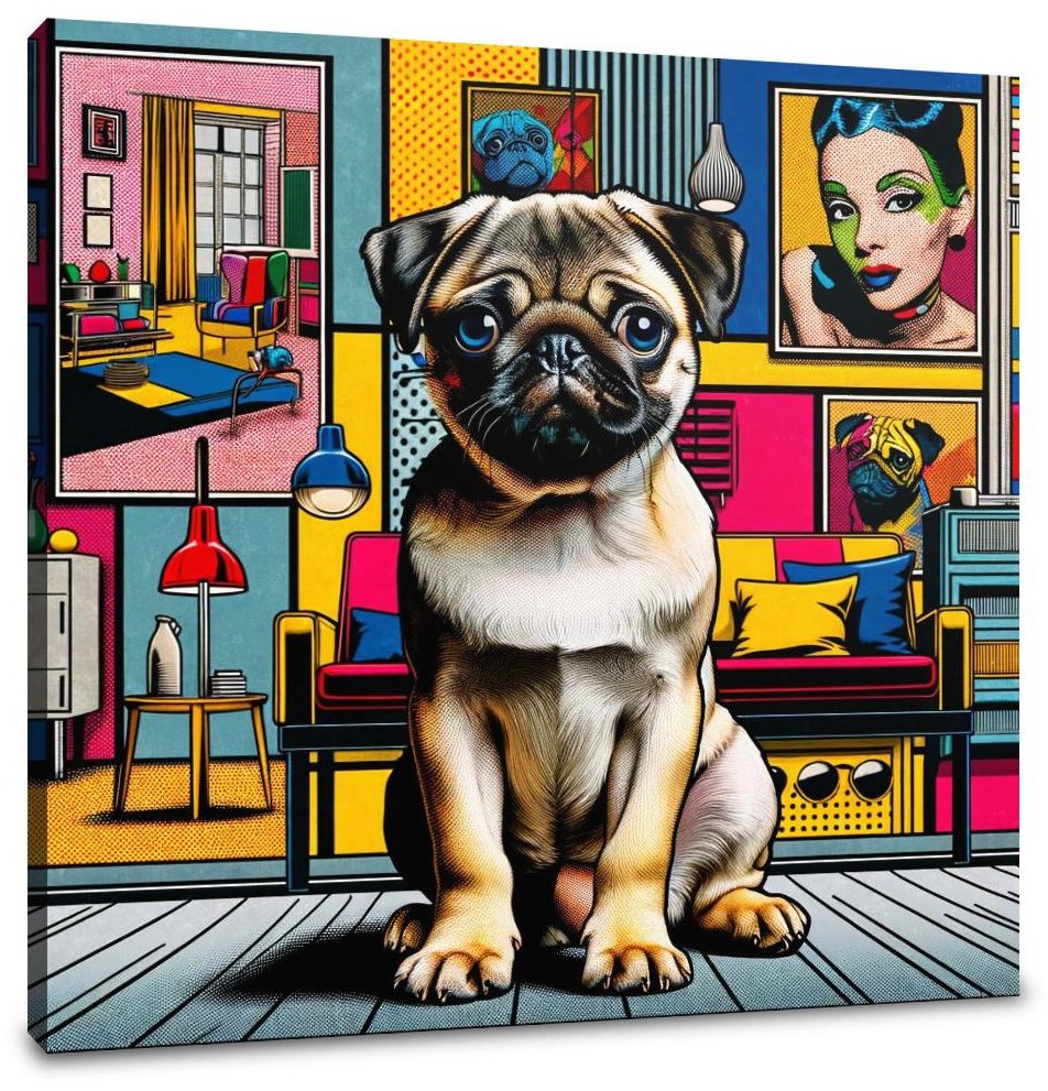 Pop Art Pug Canvas