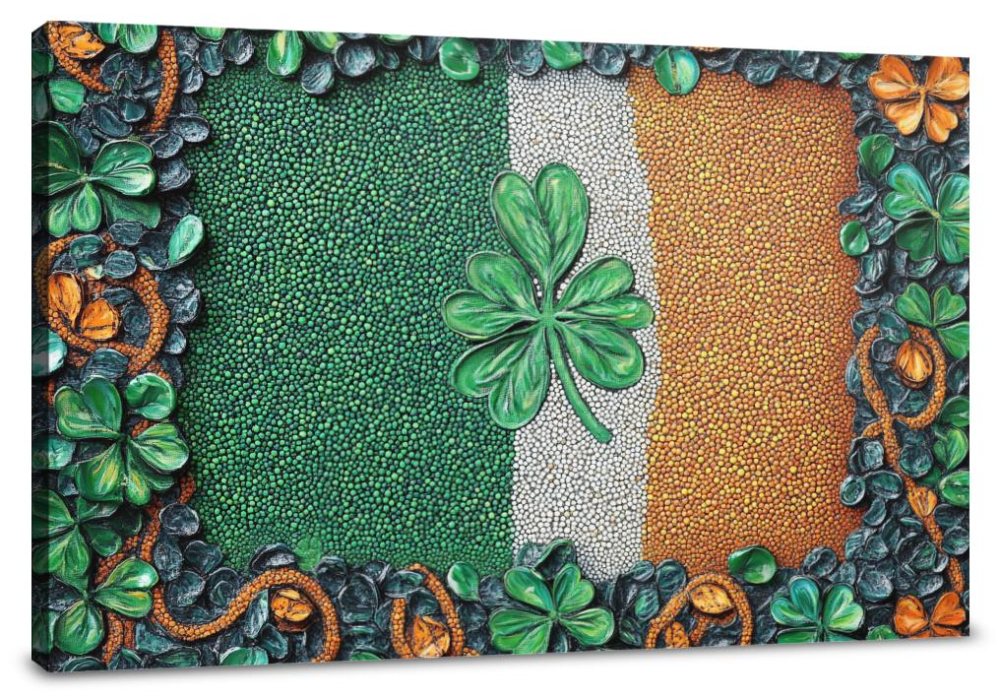 Shamrock Flag Pointillist Canvas