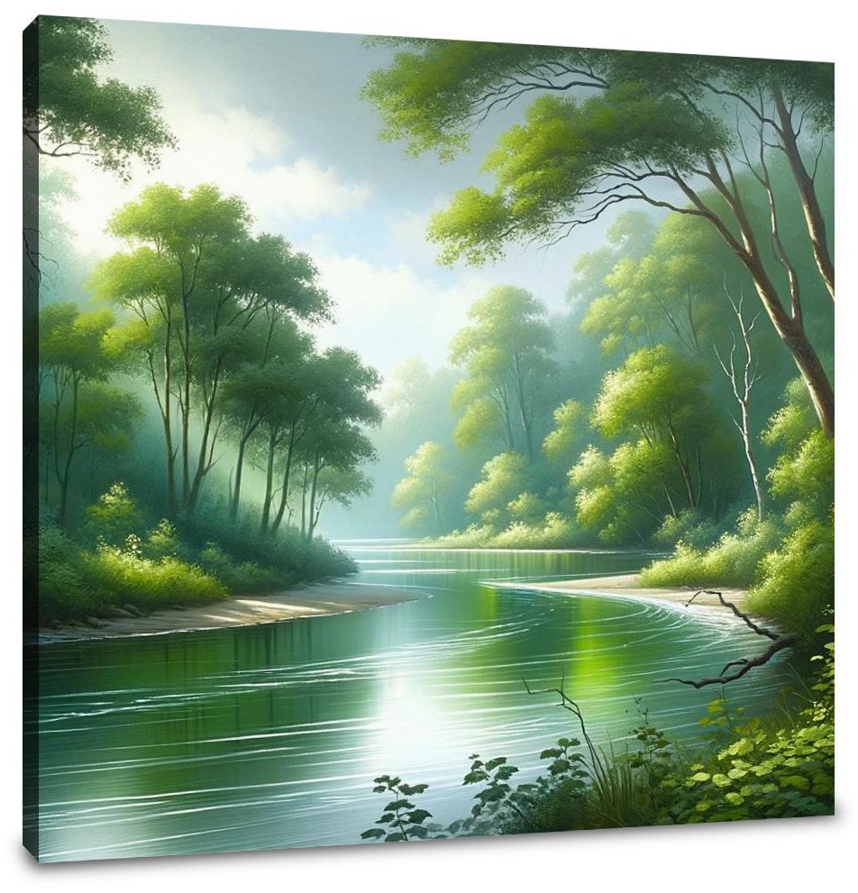Serene Riverbend Canvas
