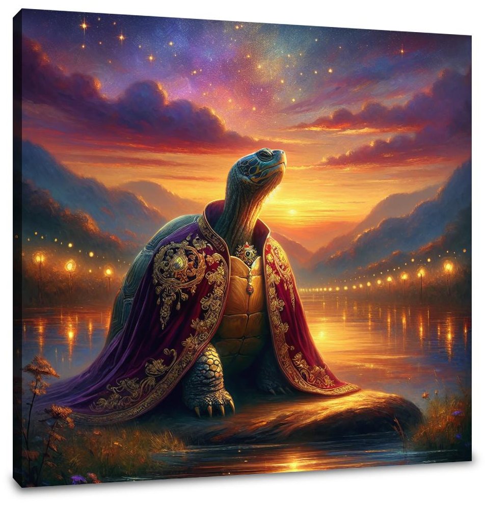 Regal Twilight Turtle Canvas