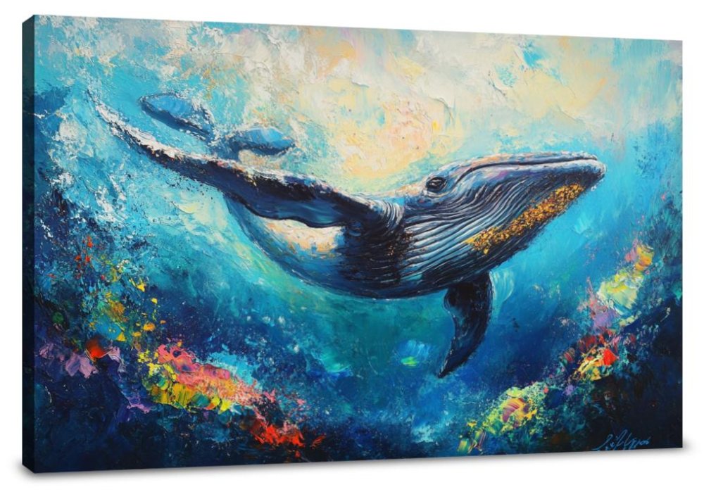 Whales and Coral Canvas