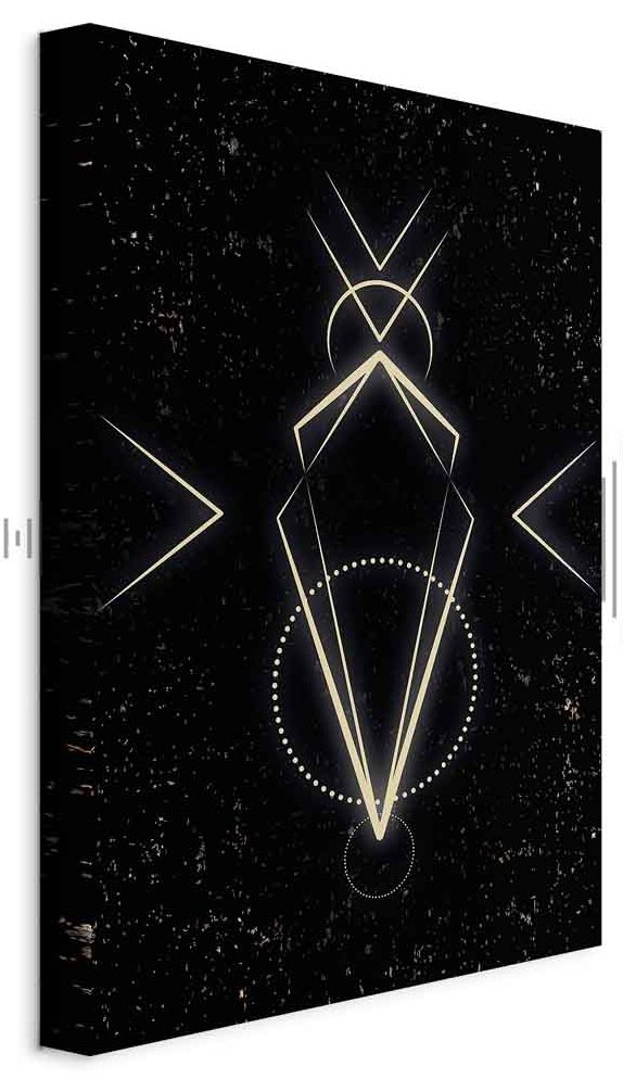 Leinwandbild - Symmetry of Shapes (1-part) - Graphic Motif in Black Shade