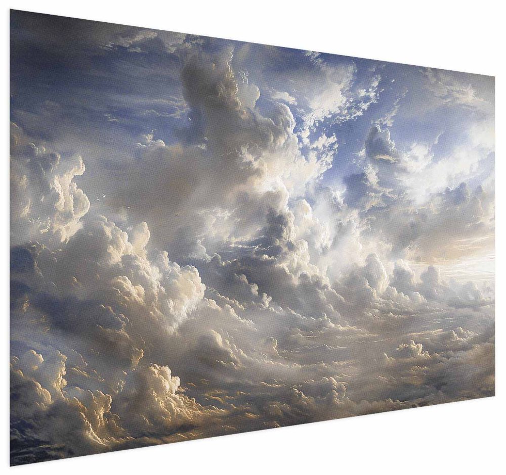 Poster - Golden Reflections on Clouds Announcing Dusk