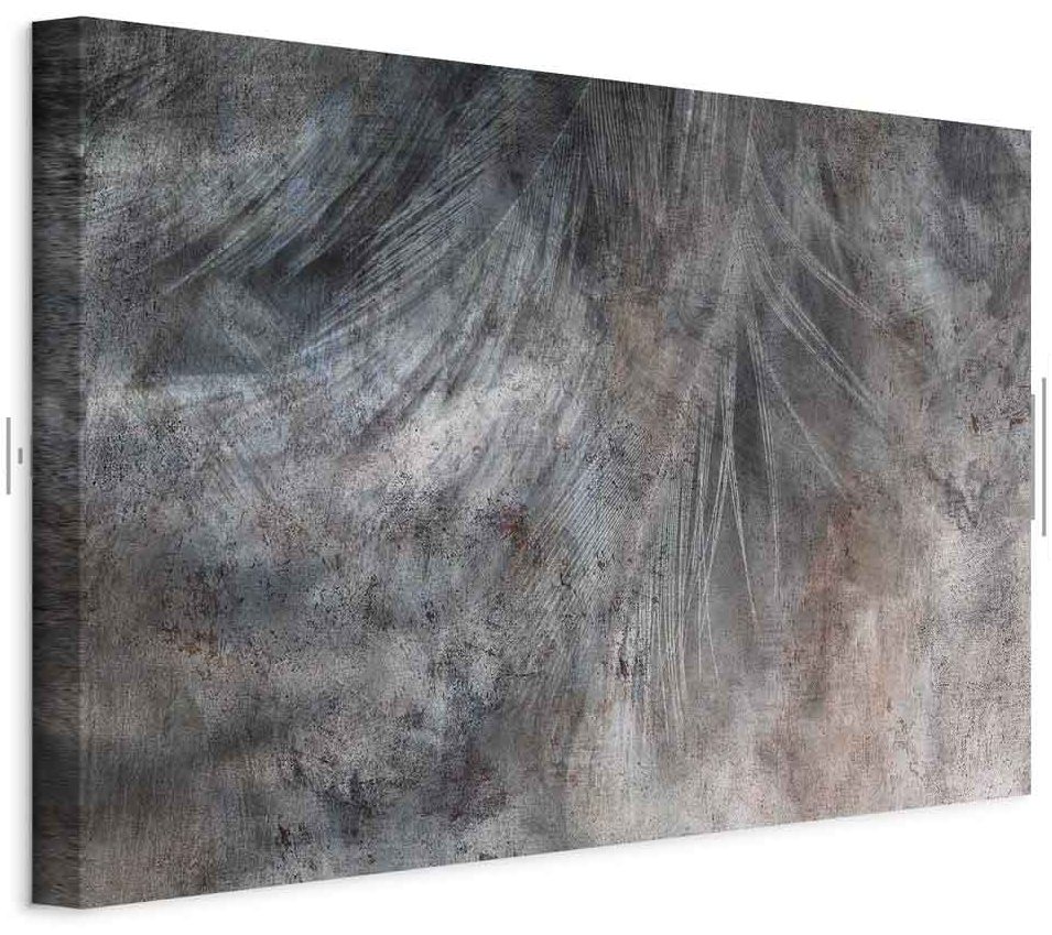 Leinwandbild - Grey Feather (1 Part) Wide