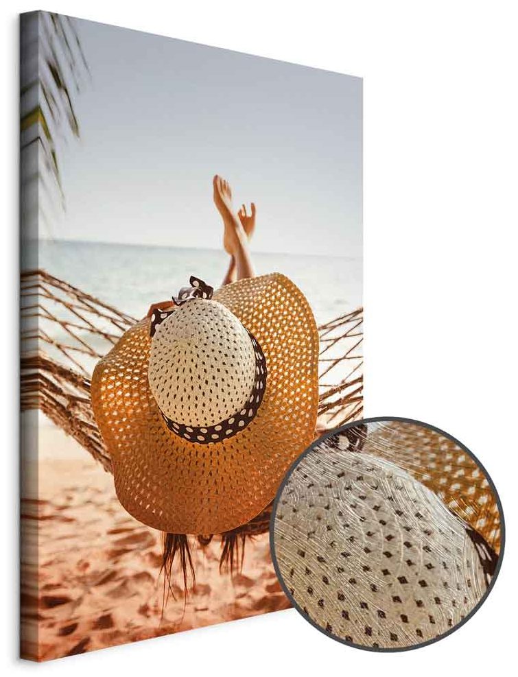 Leinwandbild - Hammock on the Beach (1 Part) Vertical