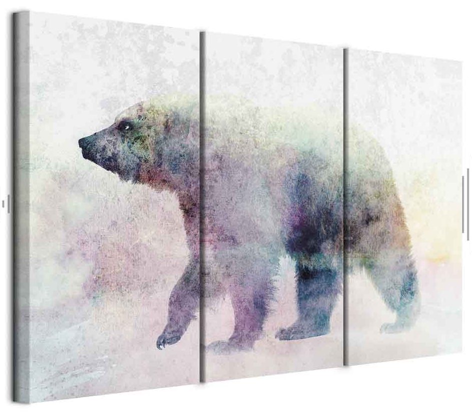 Leinwandbild - Lonely Bear (3 Parts)