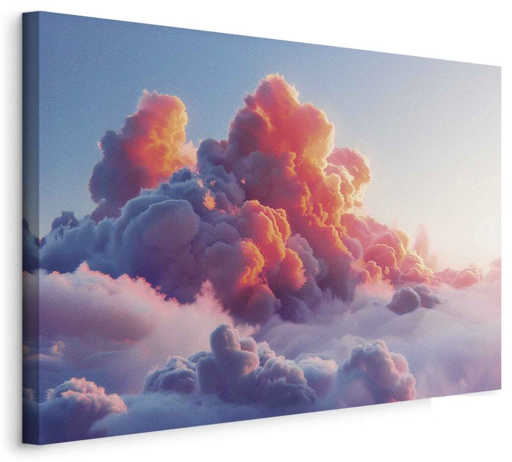 Leinwandbild - Twilight Spectacle: Clouds in Shades of Pink and Violet