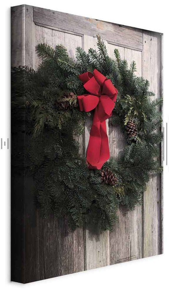 Leinwandbild - Christmas Wreath (1 Part) Vertical