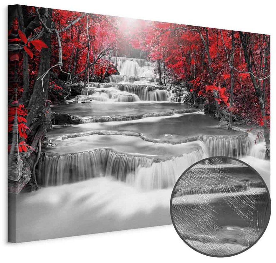 Leinwandbild - Cascade of Thoughts (1 Part) Wide Red