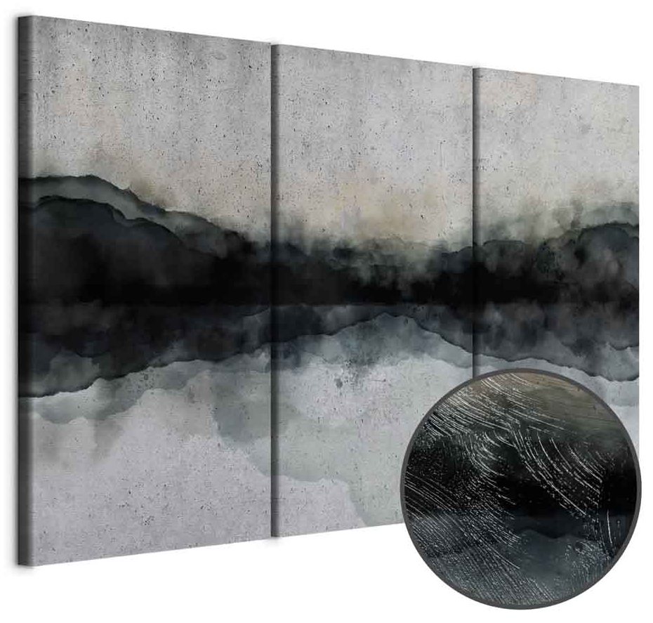 Leinwandbild - Mountain Surface of the Lake (3 Parts)