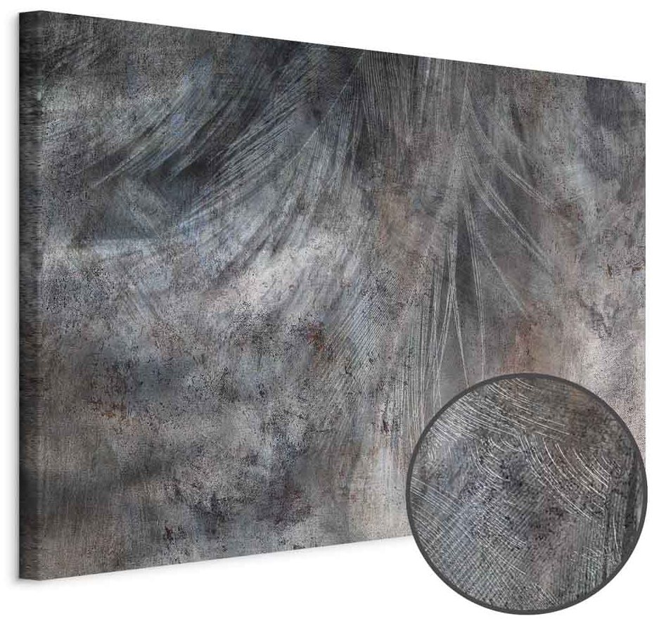 Leinwandbild - Grey Feather (1 Part) Wide