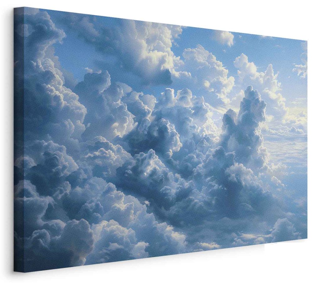 Leinwandbild - Ocean in the Air: Waving Clouds Reflecting Morning Light