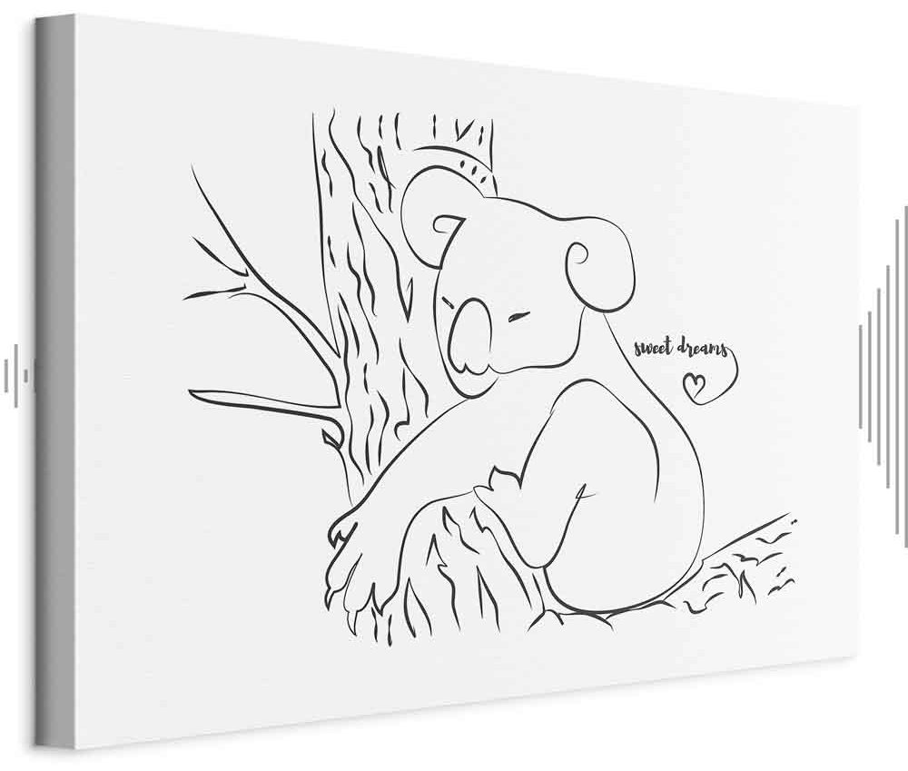 Leinwandbild - Quiet Charm of Nature (1-part) - Sleeping Koala in Black and White