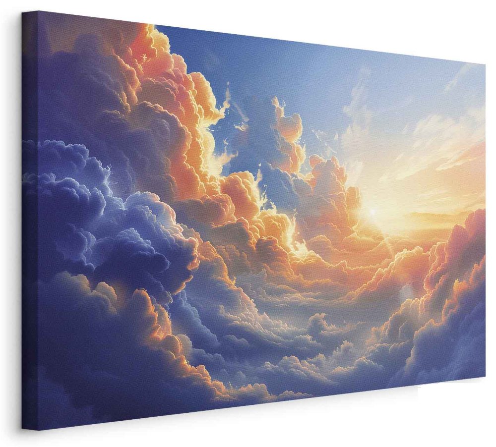 Leinwandbild - Sunset Over a Cloudy Sea: A Wonderful Symphony of Colors
