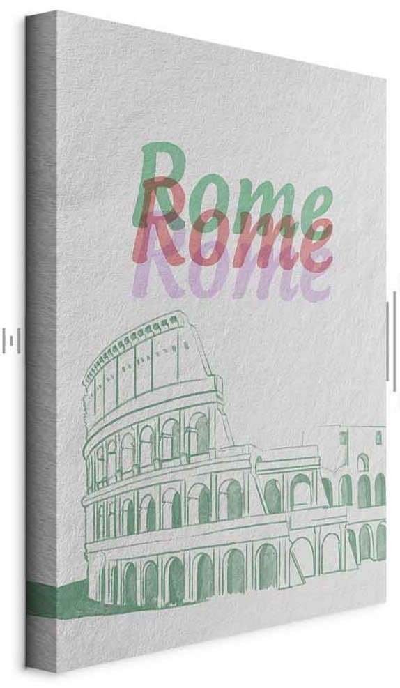 Leinwandbild - Rome in Watercolours (1 Part) Vertical