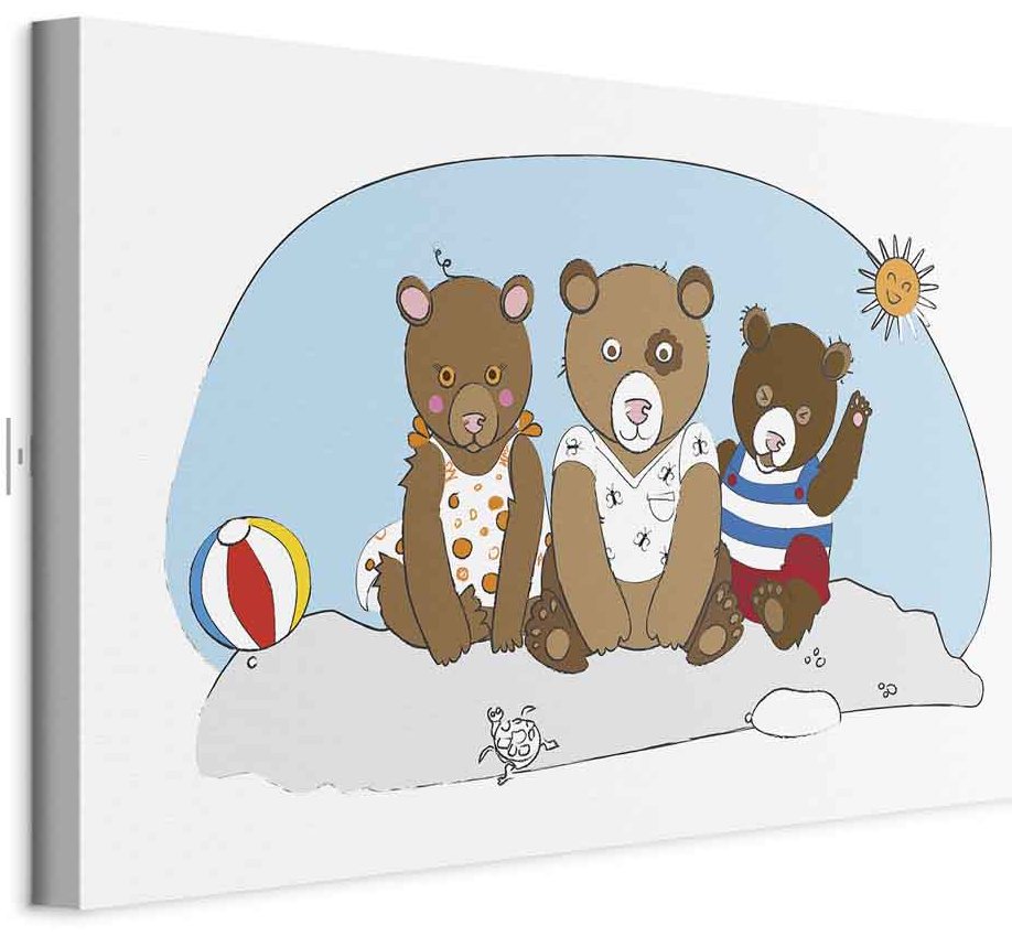 Leinwandbild - Teddy Bears on the Beach (1 Part) Wide