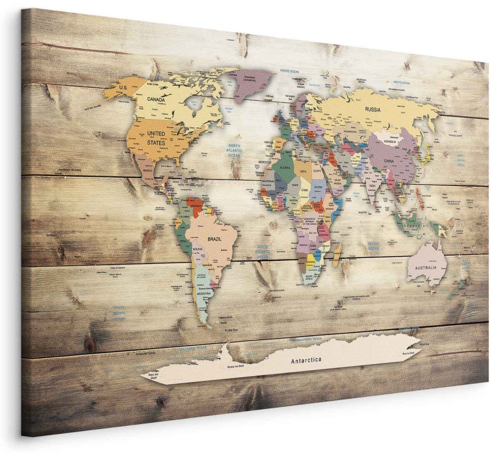 Leinwandbild - World Map: Colourful Continents