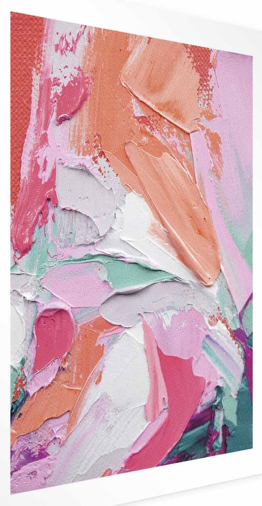 Poster - Pink Palette - vibrant shades of pink, orange, and green on canvas