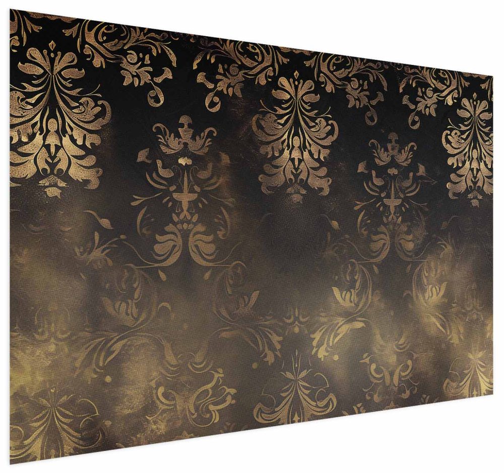 Poster - Dark Baroque Patterns with Golden Accents