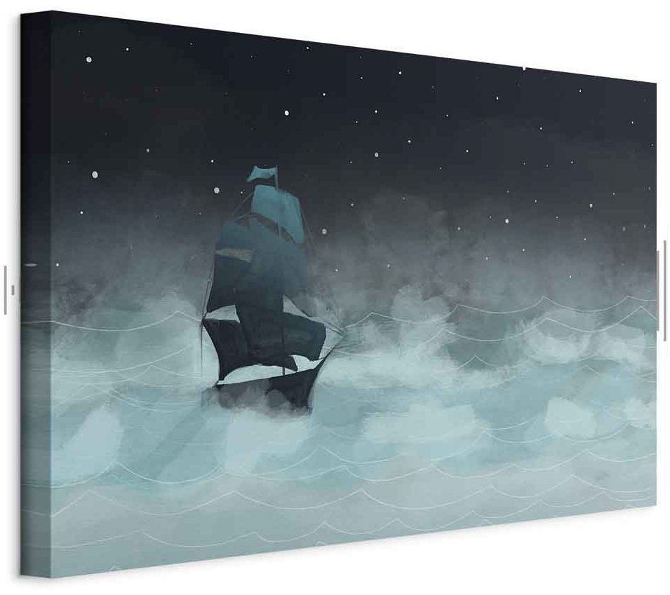 Leinwandbild - Night Waves (1 Part) Wide - Second Variant