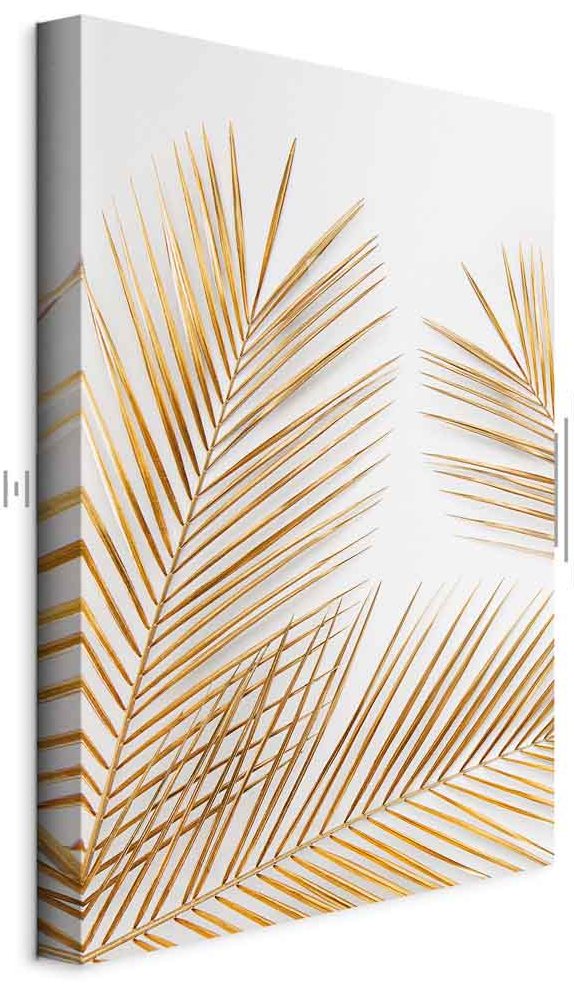 Leinwandbild - Golden Palm Leaves (1 Part) Vertical