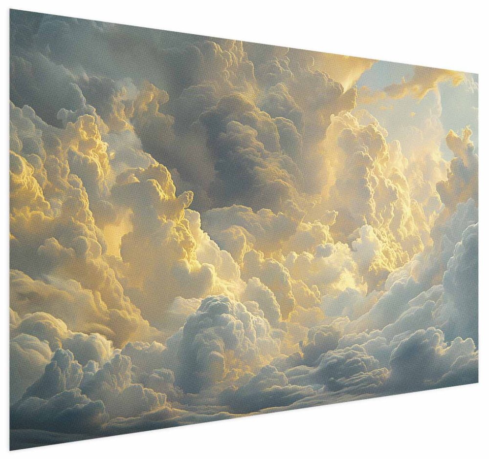 Poster - Last Breath of the Day: Clouds Illuminated by Evening Glow