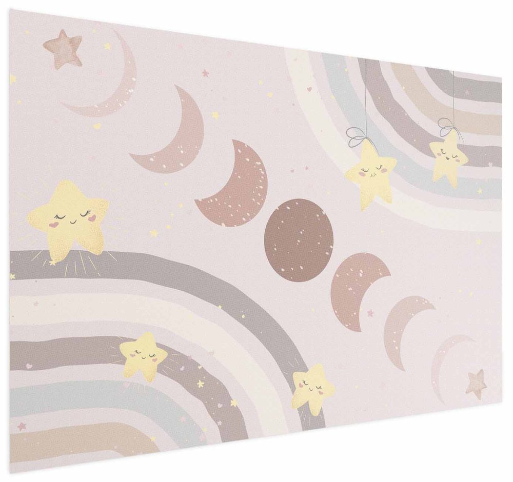 Poster - Phases of the Moon with a Rainbow