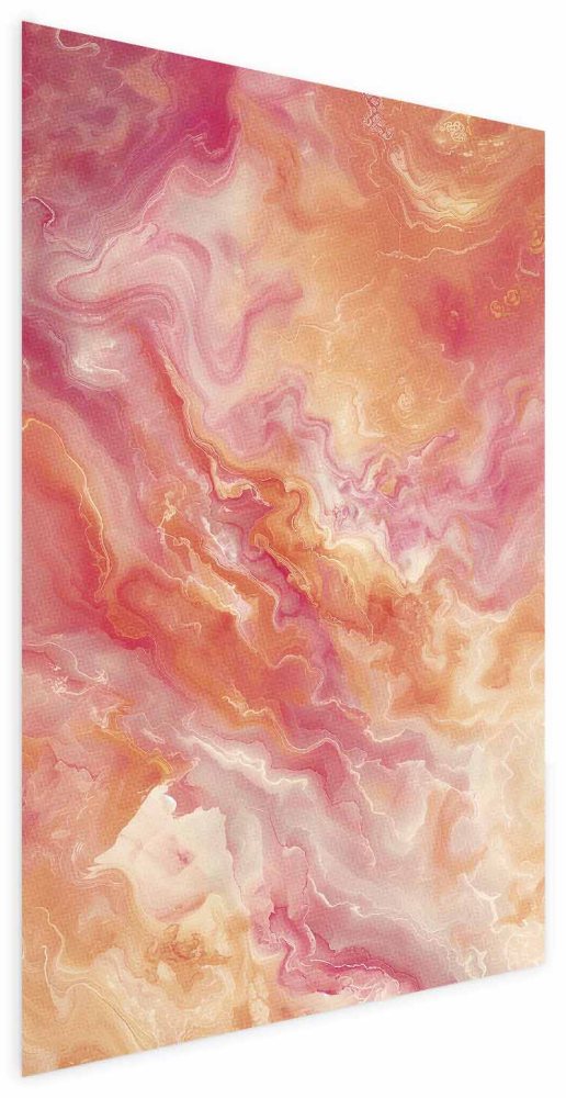 Poster - Fiery Colors - dynamic shapes in fire and pink tones
