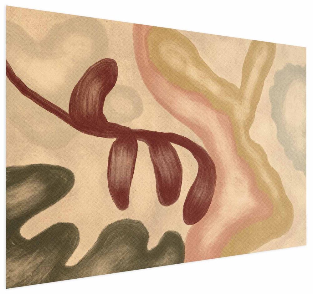 Poster - Colorful Shapes - worn figures in lime wash technique