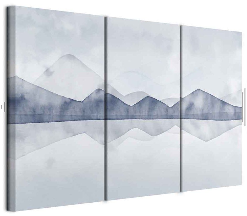 Leinwandbild - Lake in the Mountains (3 Parts)
