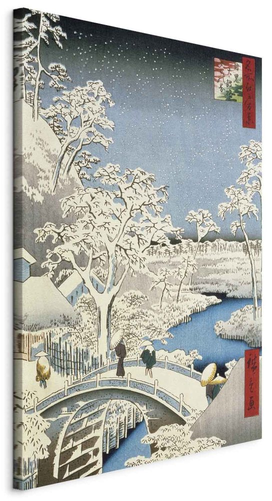 Wandbild XXL - Utagawa Hiroshige – Drum bridge and Setting Sun Hill at Meguro