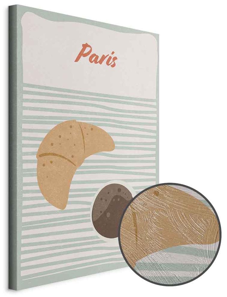 Leinwandbild - Parisian Breakfast (1 Part) Vertical