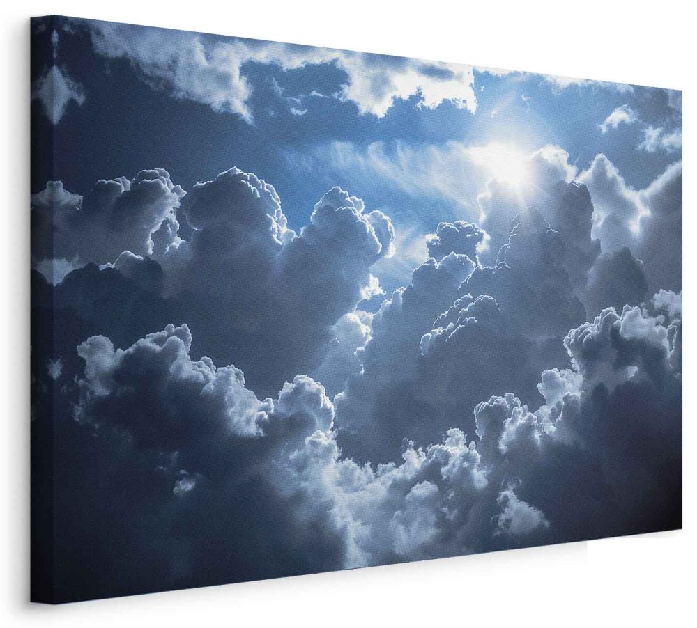 Leinwandbild - Animated Scenery: The Sun Battling with Clouds