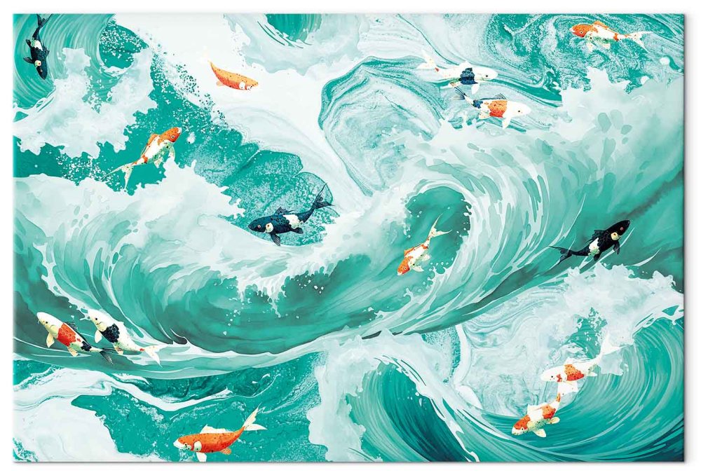 Leinwandbild - Fish and waves
