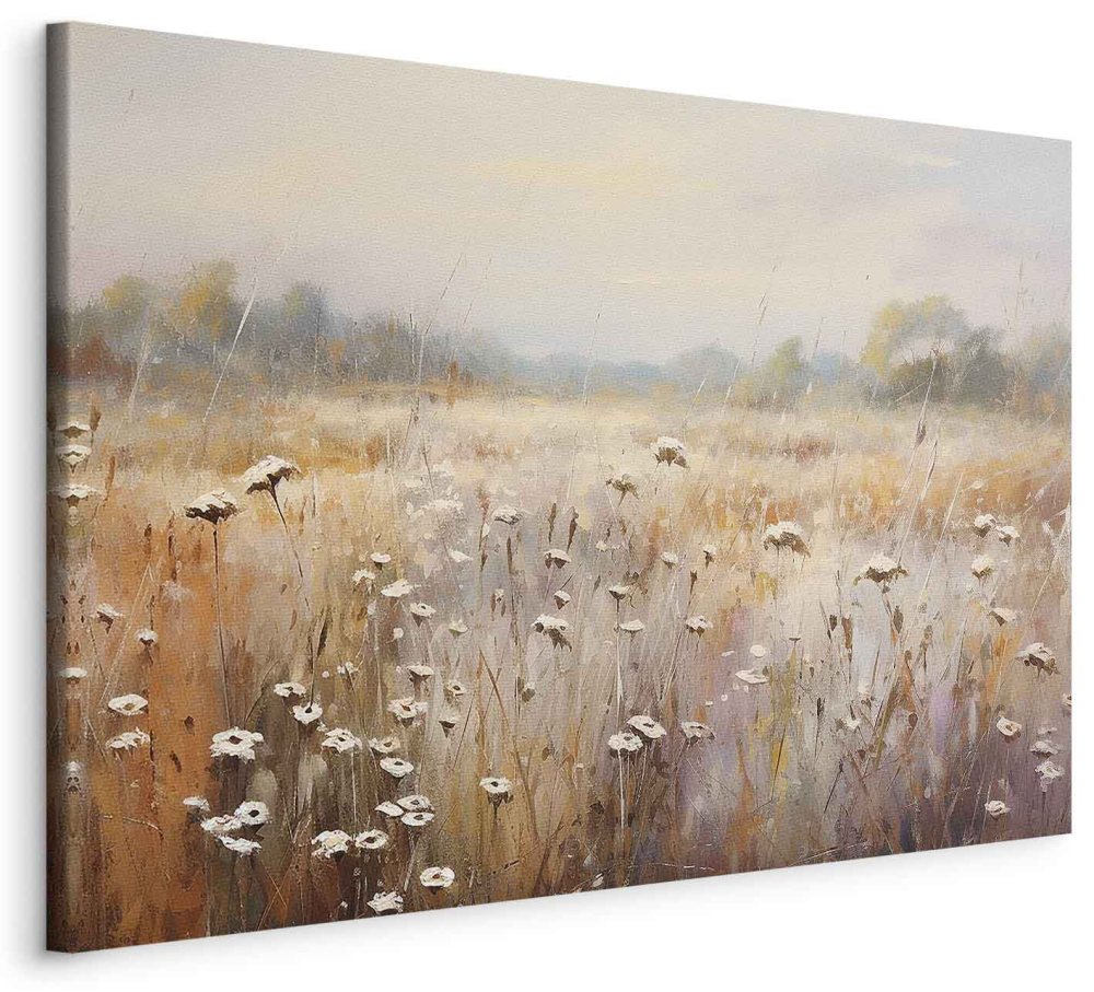 Wandbild XXL - Impressionist meadow – field landscape in a pastel colour palette