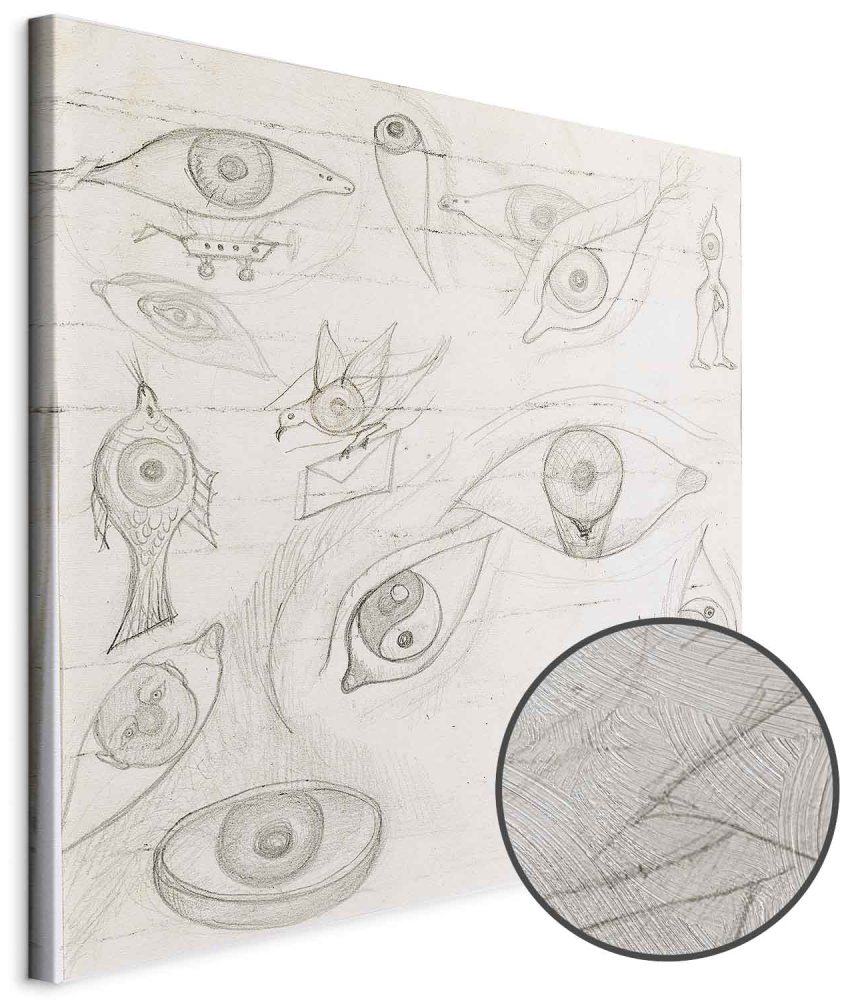Leinwandbild - Frida Kahlo – Drawing of Eyes